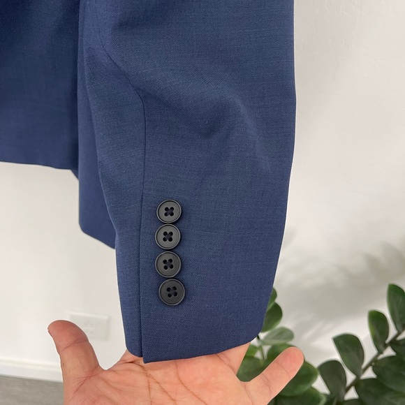 CALVIN KLEIN Men’s Solid Blue 100% Wool Suit Jacket Sz 38S NWOT - Picture 9 of 10